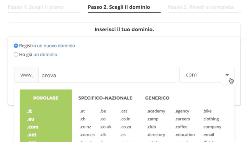 scegliere e comprare dominio su siteground