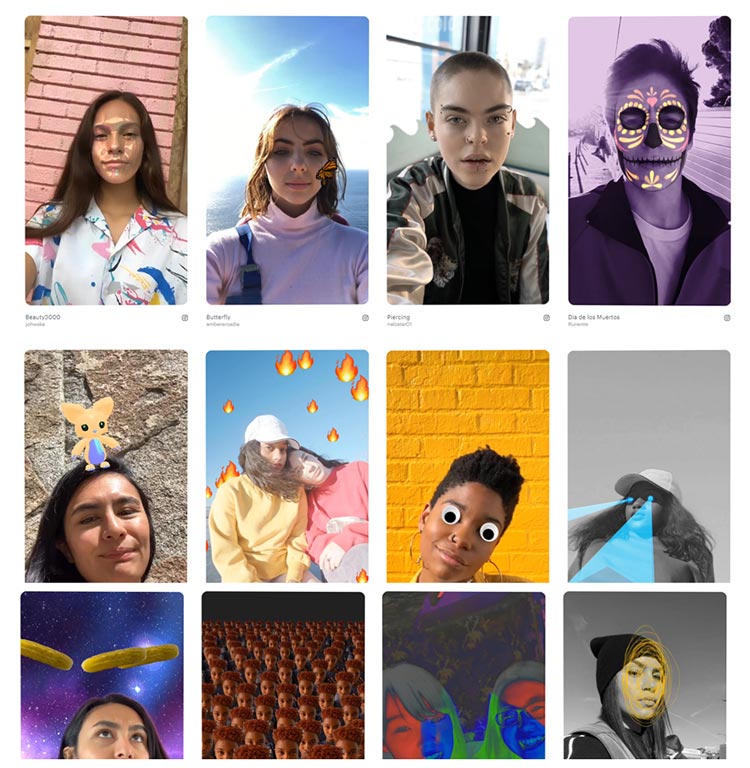 Alcuni esempi di filtri per Instagram        