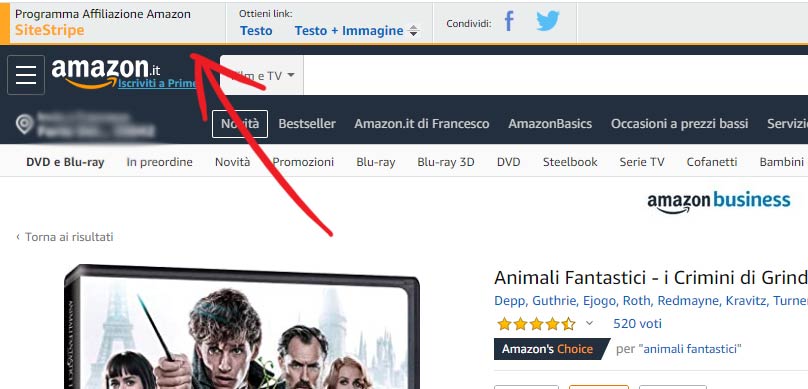 affiliazione amazon creare link