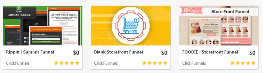 clickfunnels templates per webinar, optin-page, sales funnel e  landing page