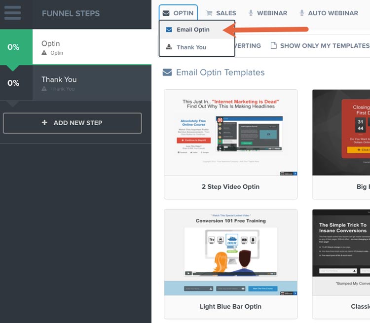 creare pagina optin con click funnels recensione