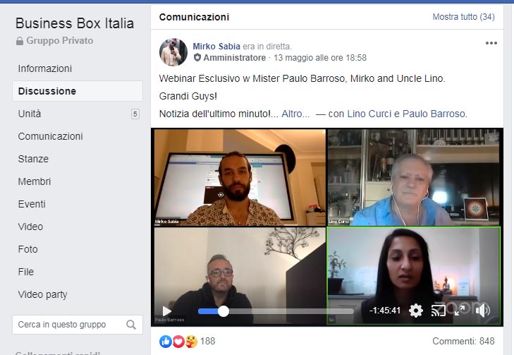 gruppo facebook di business box italia