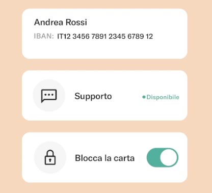 Blocco carta N26 con 1 click