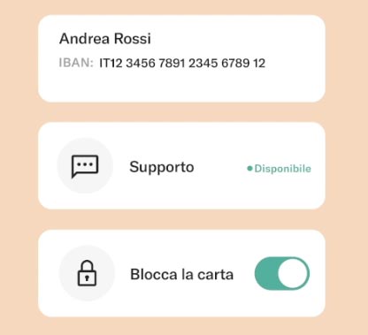 Blocco carta N26 con 1 click