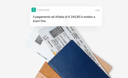 N26 ha Notifiche Push dopo ogni movimento