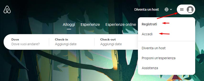 Come accedere e fare login ad AirBnb