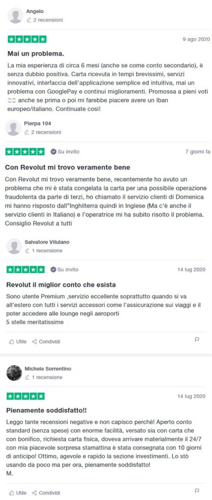 Revolut Recensioni: Le opinioni degli utenti Revolut trustpilot