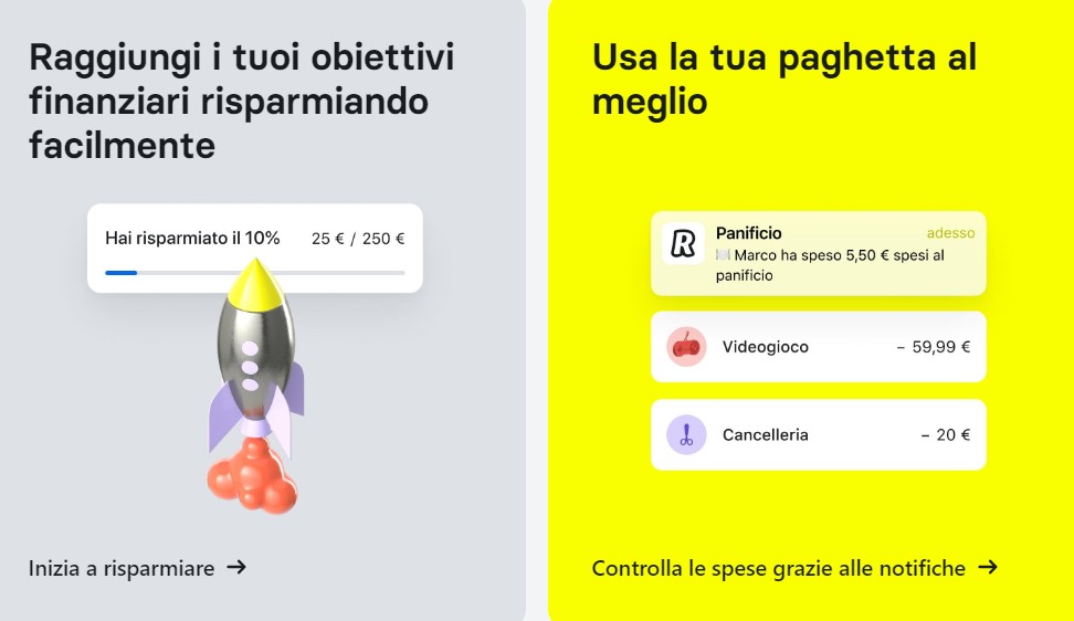 gestione della paghetta con carte prepagate per bambini